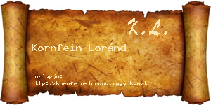 Kornfein Loránd névjegykártya