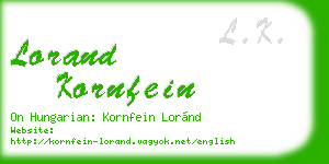lorand kornfein business card